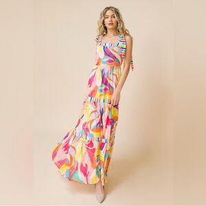 New NWOT Flying Tomato Tea Party Woven Printed Maxi Dress ✨ Line ✨ Zip Closure